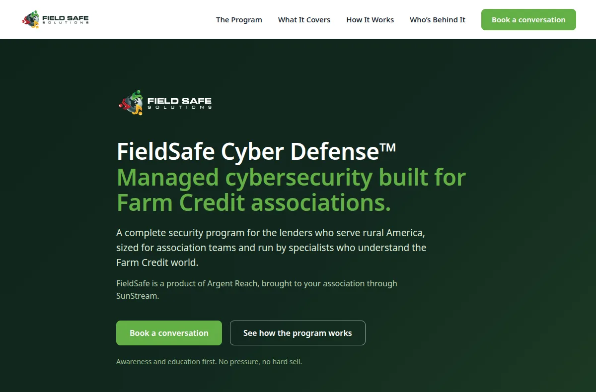 FieldSafe Cyber Defense website, live screenshot