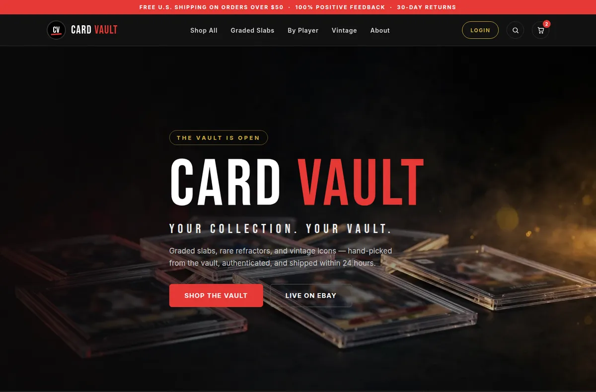 The Vault design, based on a website we built